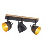Lindby - Colton 3 Plafond Black/Gold