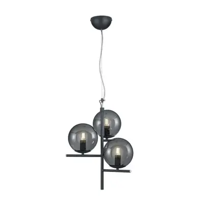 Lindby - Denva 3 Taklampa Anthracite/Smoke