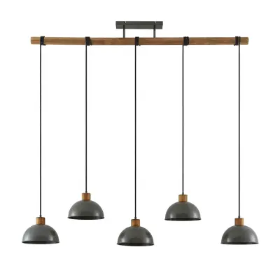 Lindby - Durbis 5 Taklampa Dark Grey/Wood
