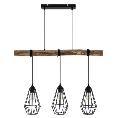 Lindby - Eldarion 3 Taklampa Black/Wood