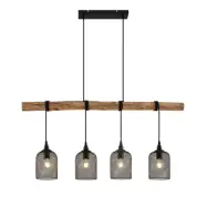 Lindby - Elrond 4 Taklampa Black/Wood
