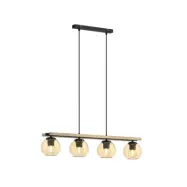 Lindby - Enrique Taklampa Amber/Black/Oak