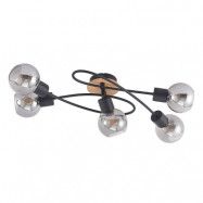 Lindby - Eridia 5 Plafond Black/Wood