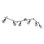 Lindby - Eridia 6 Plafond Black/Wood