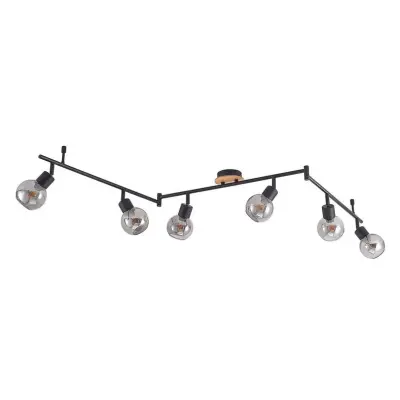 Lindby - Eridia 6 Plafond Black/Wood