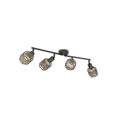 Lindby - Eudoria 4 Plafond Black/Gold