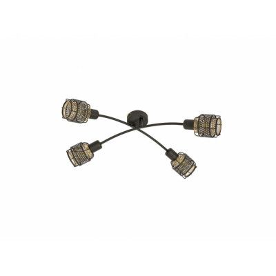 Lindby - Eudoria 4 Round Plafond Black/Gold