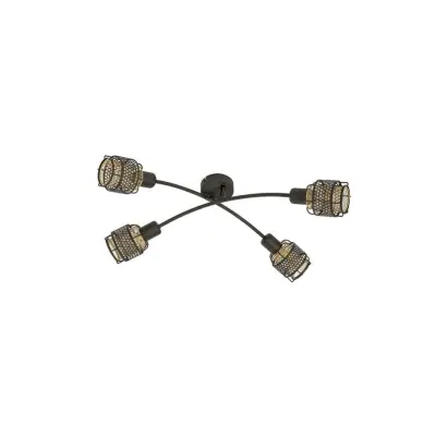 Lindby - Eudoria 4 Round Plafond Black/Gold