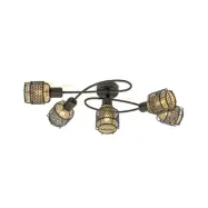 Lindby - Eudoria 5 Round Plafond Black/Gold
