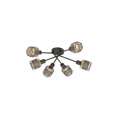 Lindby - Eudoria 6 Round Plafond Black/Gold