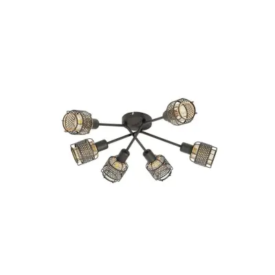 Lindby - Eudoria 6 Round Plafond Black/Gold