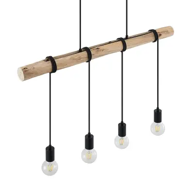 Lindby - Ferris 4 Taklampa Wood/Black