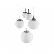 Lindby - Heleska 5 Round Taklampa Opal/Nickel