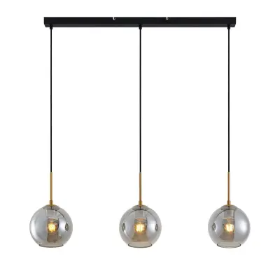 Lindby - Hiwana 3 Taklampa Smoke/Brass
