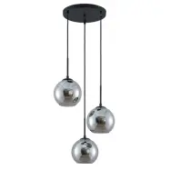 Lindby - Jurian 3 Round Taklampa Black/Smoke