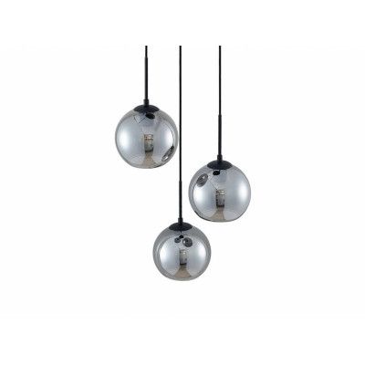 Lindby - Jurian 3 Round Taklampa Black/Smoke