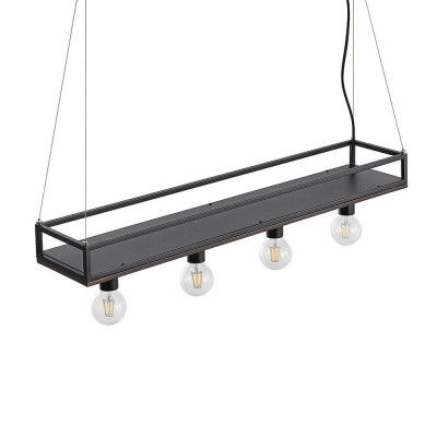 Lindby - Kirista 4 Taklampa Black/Wood