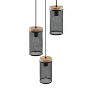 Lindby - Kiriya Cluster Taklampa Black/Wood