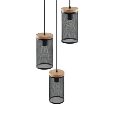 Lindby - Kiriya Cluster Taklampa Black/Wood