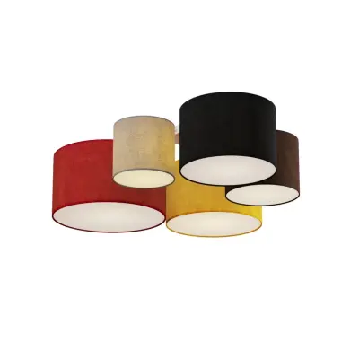 Lindby - Laurenz 5 Plafond Red/Yellow