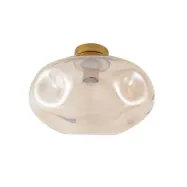 Lindby - Lelia taklampa Ø 35 cm bärnstensfärgat glas