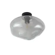 Lindby - Lelia taklampa Ø 35 cm rökgrått glas