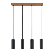 Lindby - Maniva 4 Taklampa Black/Wood