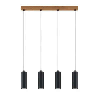 Lindby - Maniva 4 Taklampa Black/Wood