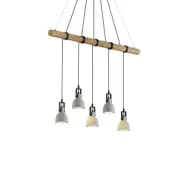 Lindby - Mirka Taklampa Grey/Dark Wood