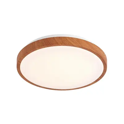 Lindby - Mynte LED-taklampa, Ø30 cm, träimitation, plast –