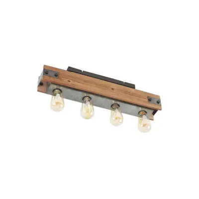 Lindby - Nilaska 4 PlafondWood/Black