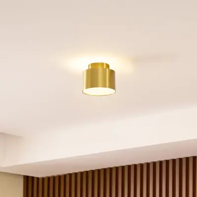 Nivoria LED-spotlight med bakgrundsbelysning, Ø11, guld – Lindby - Vardagsrum - Modern - Aluminium