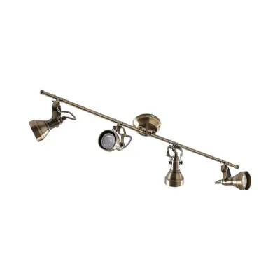 Lindby - Perseas taklampa, 78 cm, 4 lampor, antikmässing, GU10 –