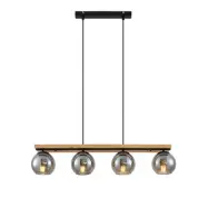 Lindby - Philika Taklampa Smoke/Wood/Black