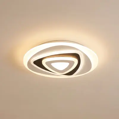 Rebeka LED-taklampa, vit/antracit – Lindby - Vardagsrum - Modern - Plast - Rund
