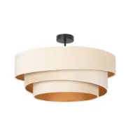 Lindby taklampa Jusari, krämfärgad, textil, Ø 56 cm, E27 - Vardagsrum - Modern - Tyg / textil - Med avstånd