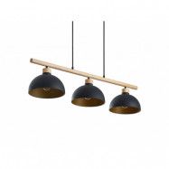 Lindby - Tirzana 3 Taklampa Black/Light Wood