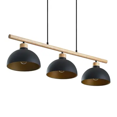 Lindby - Tirzana 3 Taklampa Black/Light Wood