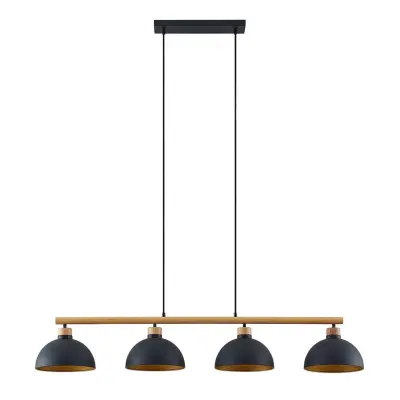 Lindby - Tirzana 4 Taklampa Black/Light Wood