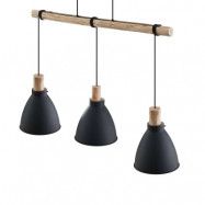 Lindby - Trebale 3 Taklampa Black/Wood
