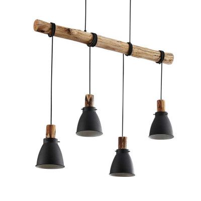 Lindby - Trebale 4 Taklampa Black/Wood