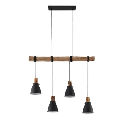 Lindby - Trebale 4 Taklampa Black/Wood