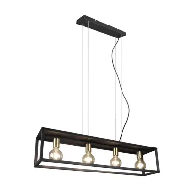 Lindby - Ubanio 4 Taklampa Black/Brass
