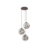 Lindby - Valentina 3 Round Taklampa Smoked Grey/Coffee