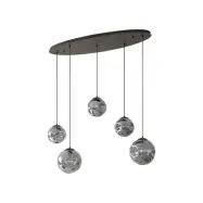 Lindby - Valentina 5 Oval Taklampa Smoked Grey/Coffee
