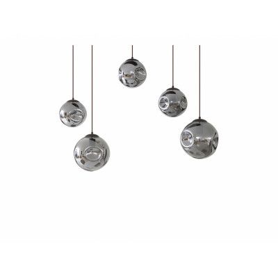 Lindby - Valentina 5 Oval Taklampa Smoked Grey/Coffee