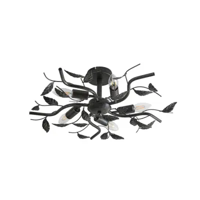 Lindby - Yos taklampa, 58 cm, 5 lampor, svart-guld, E14