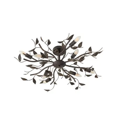 Lindby - Yos taklampa, 85 cm, 8 lampor, svart-guld