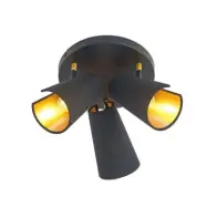 Lindby - Zylindro 3 Plafond Black/Gold