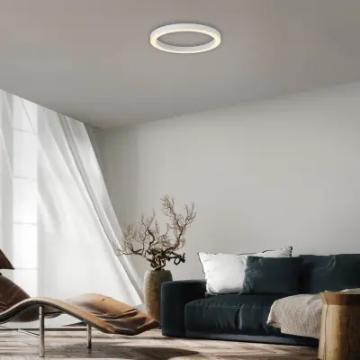 Lines LED-taklampa, Ø50 cm, vit CCT, fjärrkontroll – PURE - Vardagsrum - Modern - Metall - Rund